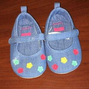 Carter’s Blue with Flowers Baby Girl Shoes
